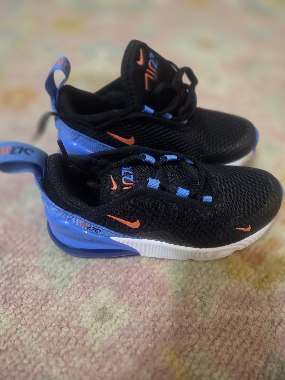 Nike Kids Black, Blue & Orange Air Max-Style Athletic Sneakers